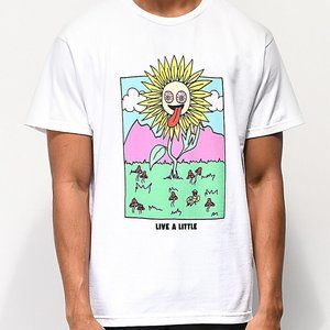ALAB A-Lab Mens Live A Little Sunflower Live A Little White Tee Shirt New
